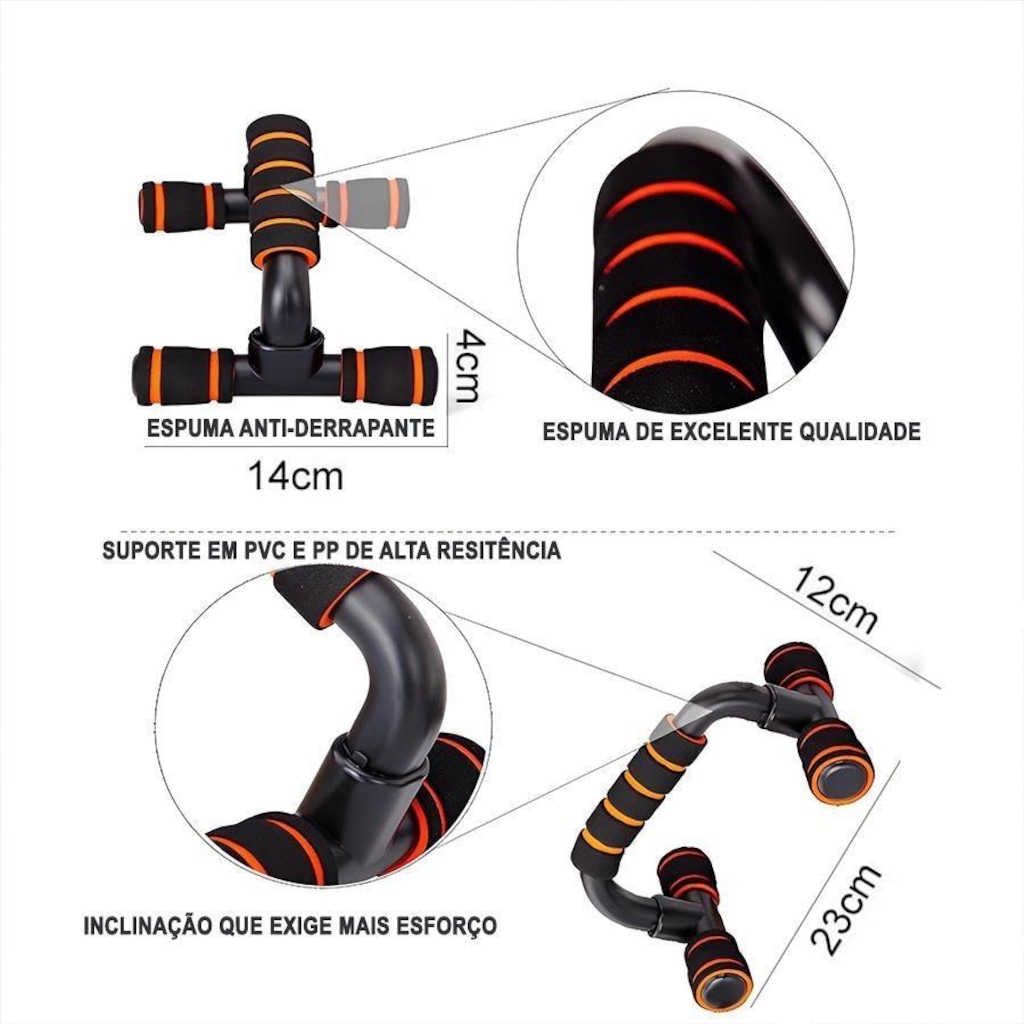Imagem 2 do produto Apoio para Flexão Gold Sports Pro Ii - Par + Mesh Bag