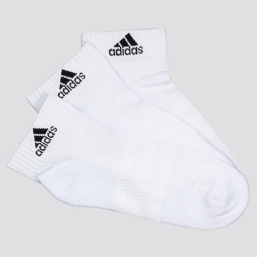 Kit de Meia Cano Médio adidas Sportswear Ankle - 3 Pares - Adulto