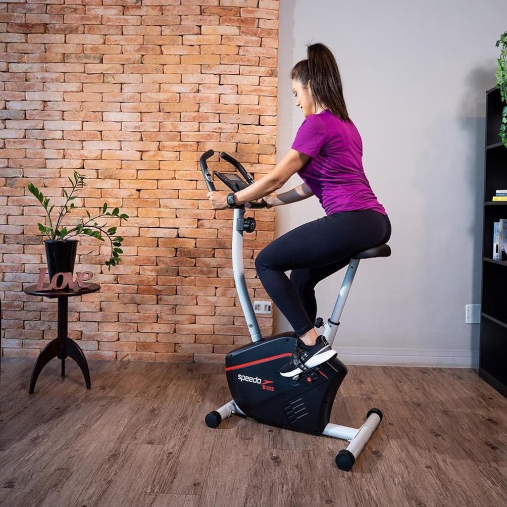 Imagem 4 do produto Bicicleta Ergométrica Speedo B103 Magnética 8 Níveis de Resistência Painel LCD completo