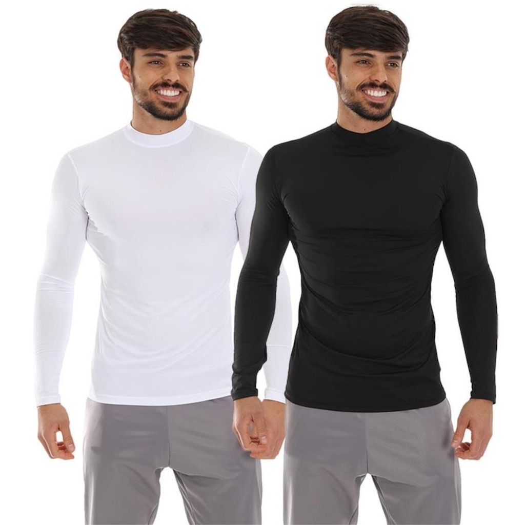 Kit Camisa Manga Longa Frishop SegUnidadesa Pele UV Proteção Térmica - 2 Unidades - Masculina - Foto 1