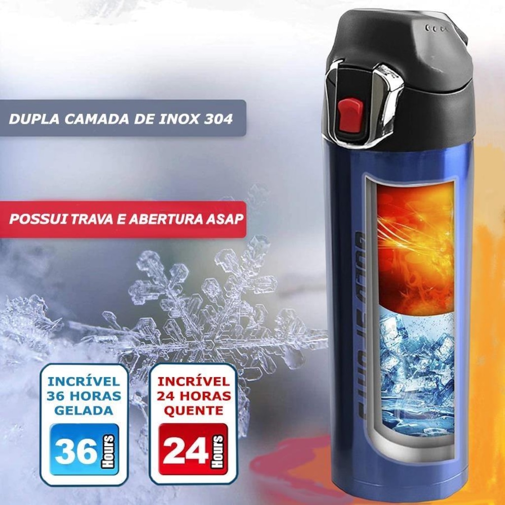 Imagem 3 do produto Garrafa EcoEsportiva II Gold Sports Dupla Camada - 500 ml