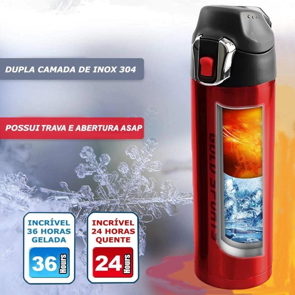 Imagem 3 do produto Garrafa EcoEsportiva II Gold Sports Dupla Camada - 500 ml