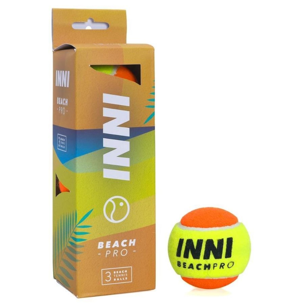 Tubo de Bolas de Beach Tennis Inni Beach Pro com 3 unidades