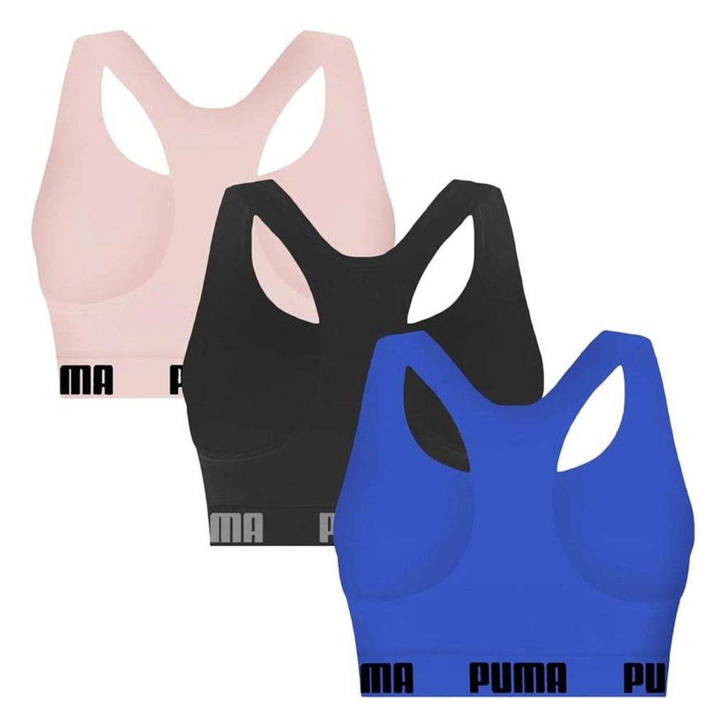 Imagem 2 do produto Kit Top Puma Nadador Sem Costura - Feminino - 3 Unidades