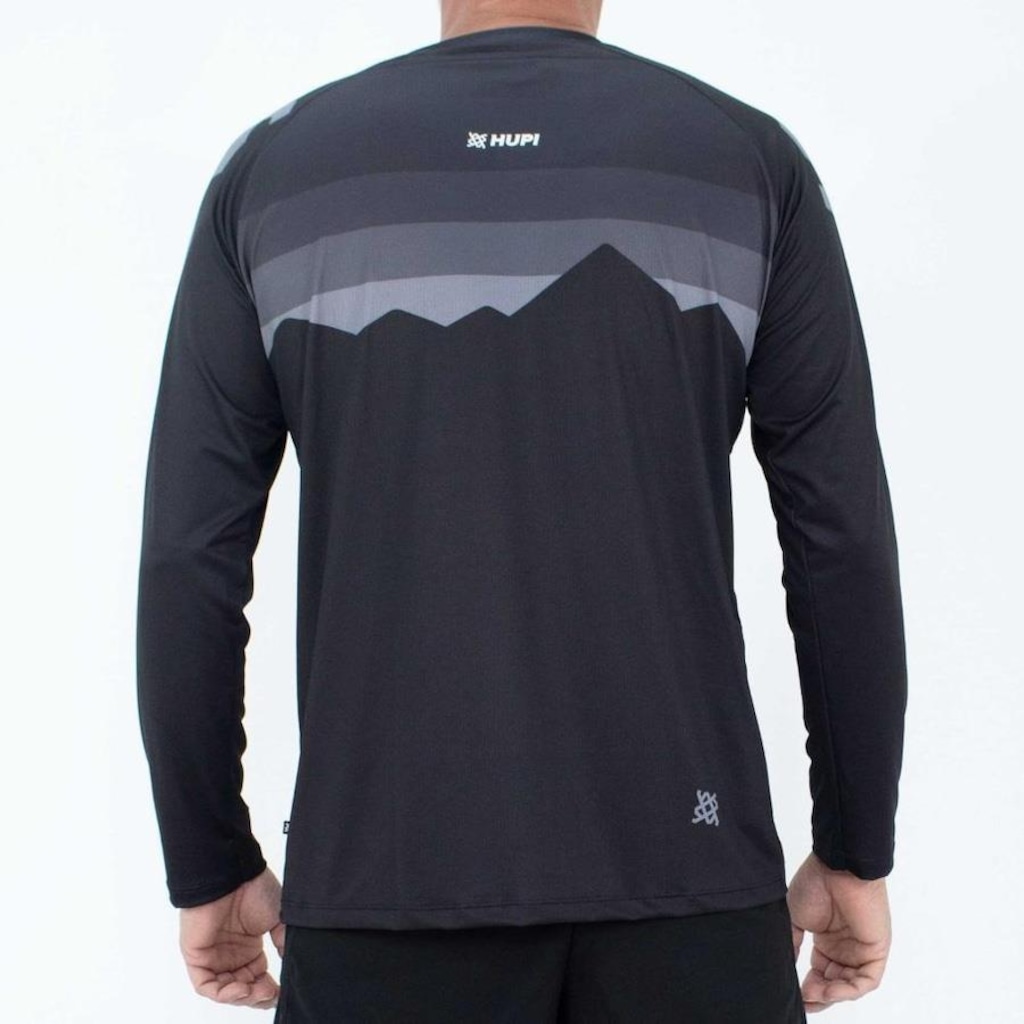 Imagem 2 do produto Camisa de Ciclismo HUPI Manga Longa New Shadow All Black - Unissex