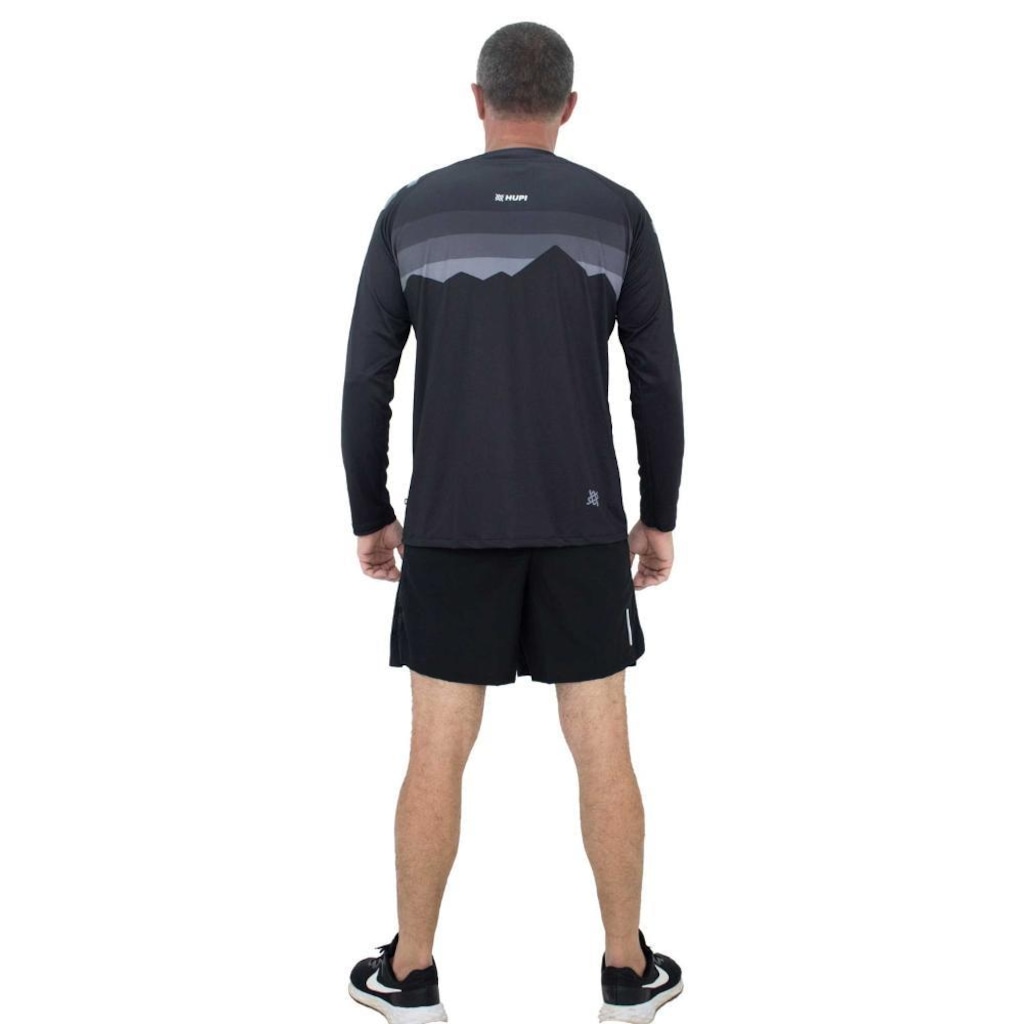 Imagem 5 do produto Camisa de Ciclismo HUPI Manga Longa New Shadow All Black - Unissex