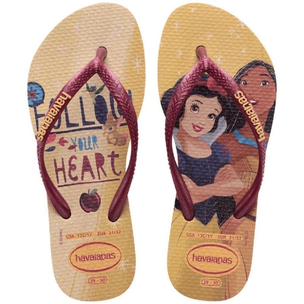Chinelo Havaianas Slim Disney Princesas - Infantil - Foto 1