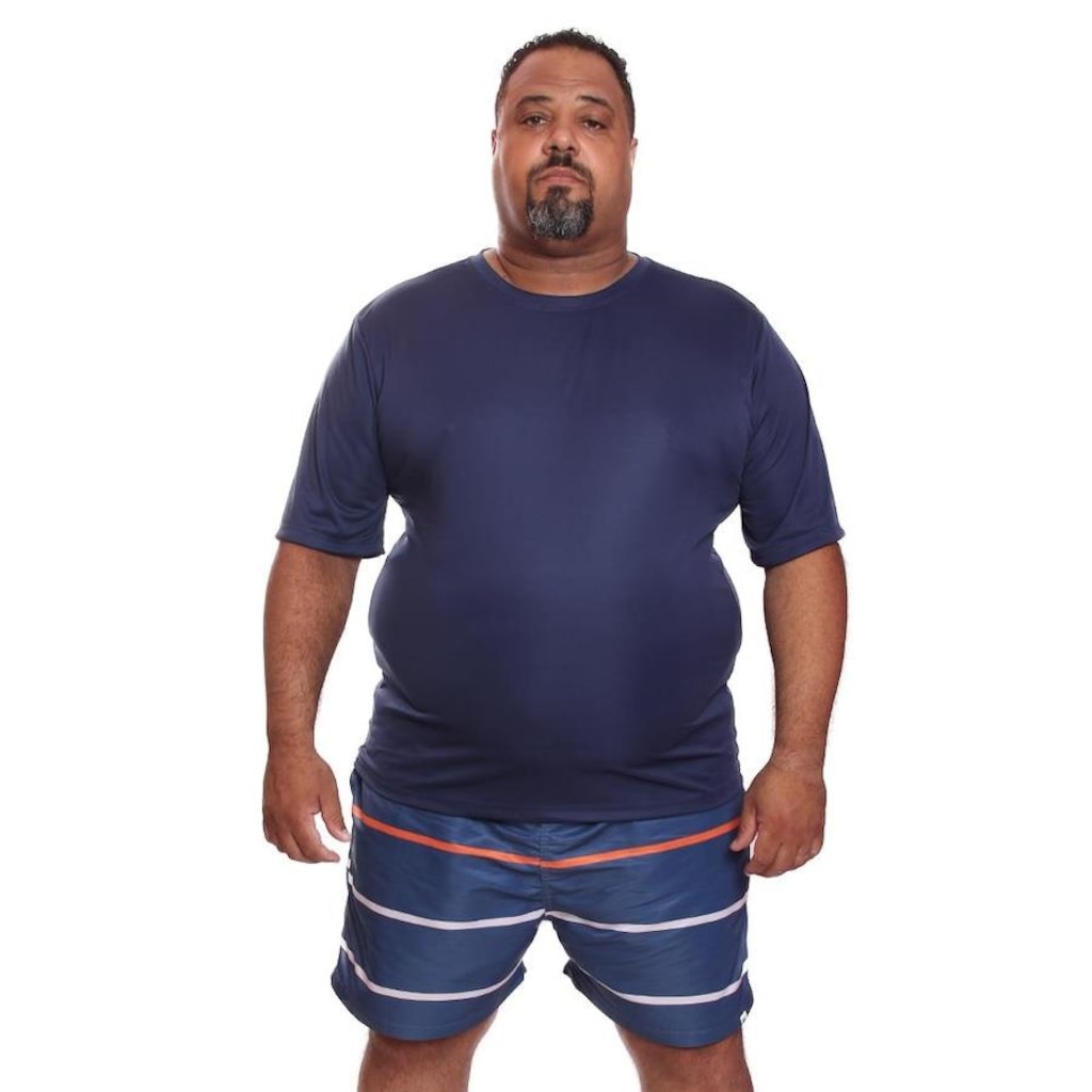 Imagem 4 do produto Kit de Camisas Térmica Dellas Fit Dry Fit Plus Size com Proteção Solar Uv - 2 Unidades - Masculina