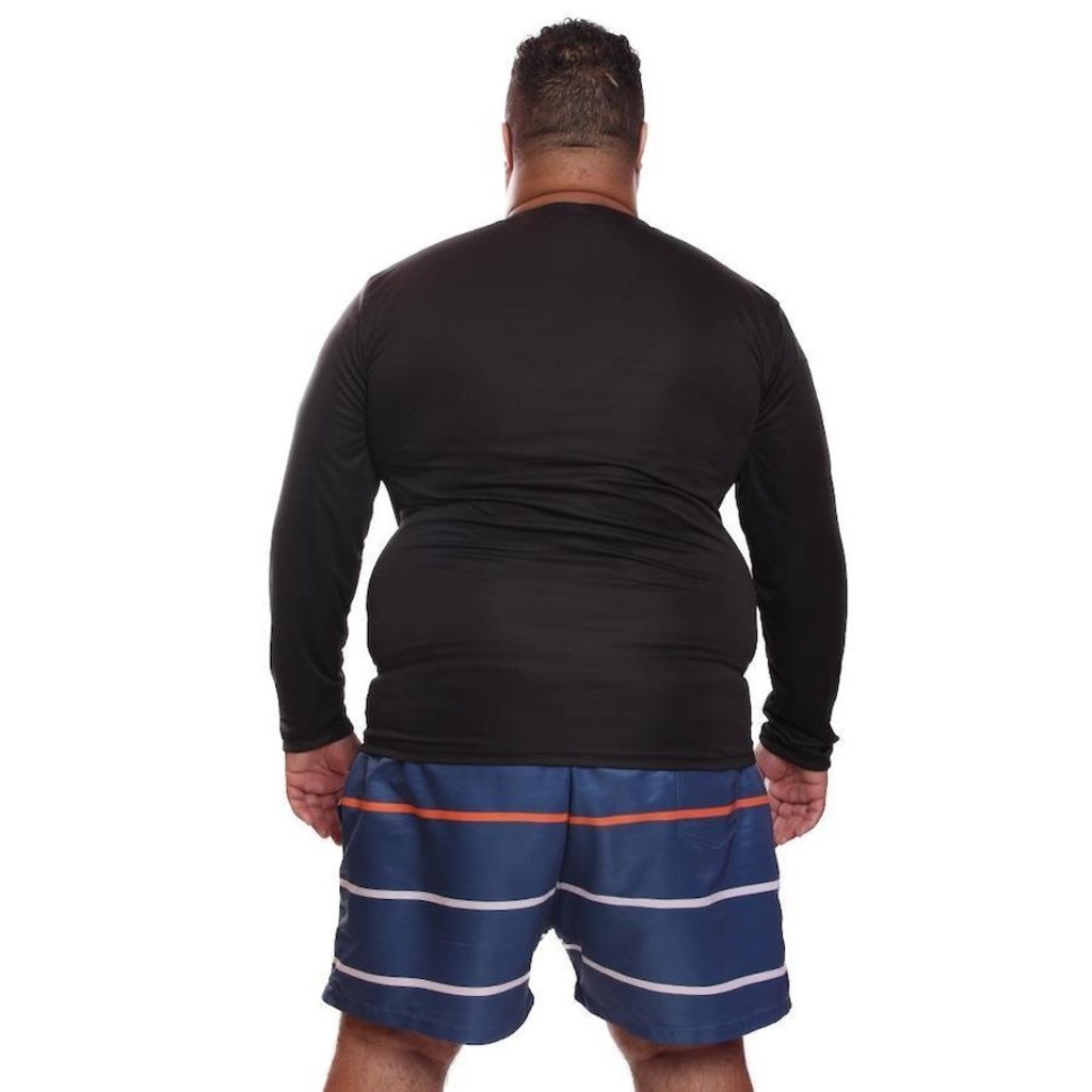 Imagem 3 do produto Kit de Camisas Térmica Dellas Fit Dry Fit Plus Size Manga Longa com Proteção Solar Uv - 2 Unidades - Masculina