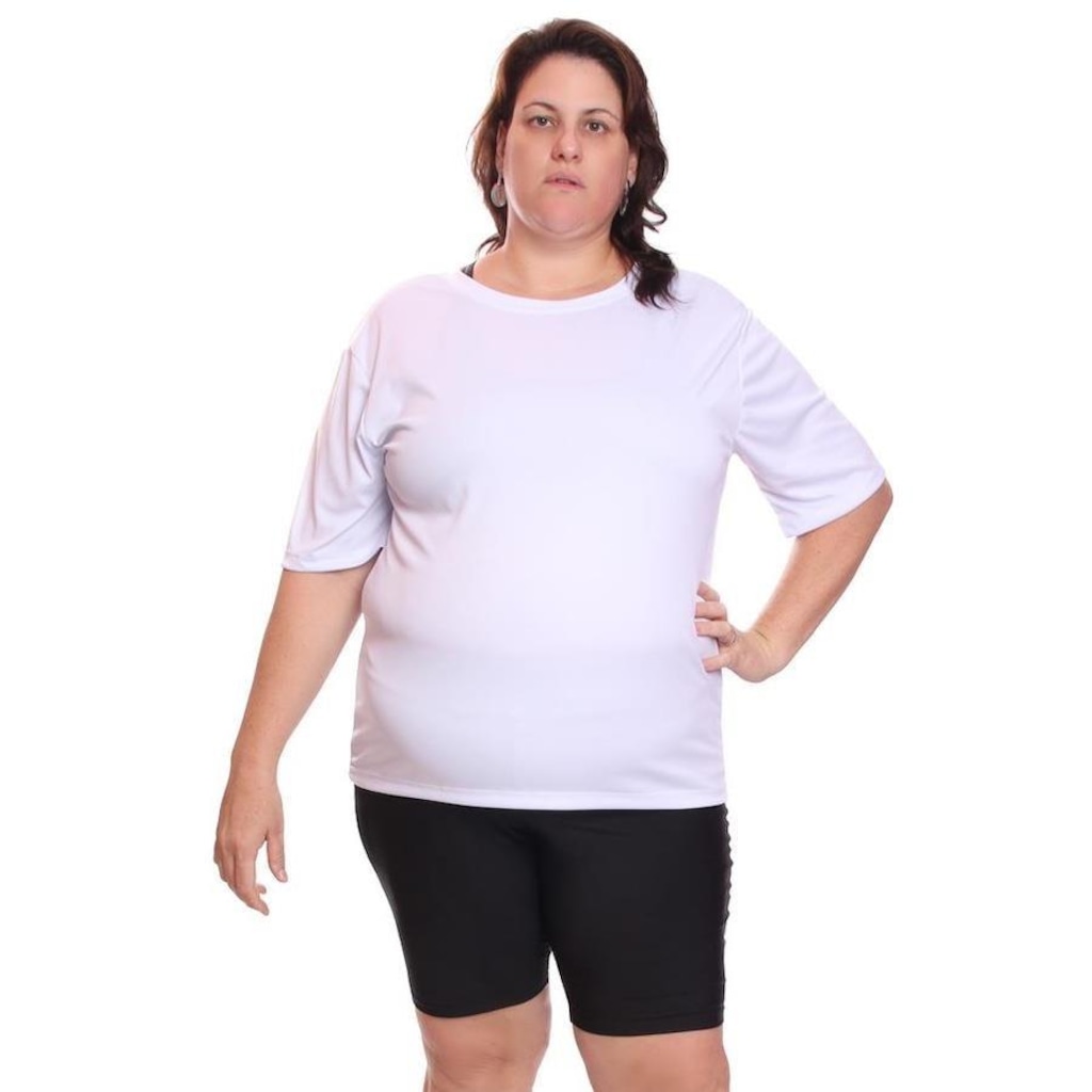 Imagem 4 do produto Kit de Camisas Térmica Dellas Fit Dry Fit Plus Size com Proteção Solar Uv - 3 Unidades - Feminina