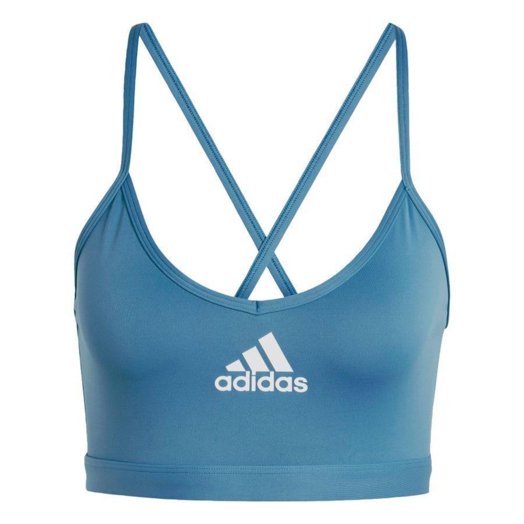 Top Fitness com Bojo adidas Suporte Leve AeroReact - Feminino - Foto 1