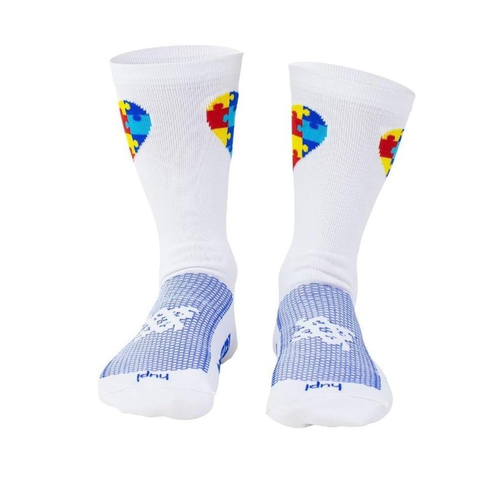 Meia Cano Alto HUPI Tea Autismo Heart - Unissex