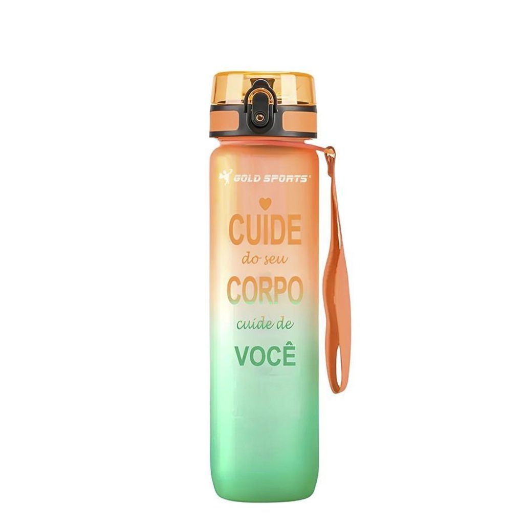 Imagem 3 do produto Garrafa Gold Sports All Day Siliconada com Filtro -1 Litro + Bottons e Adesivos