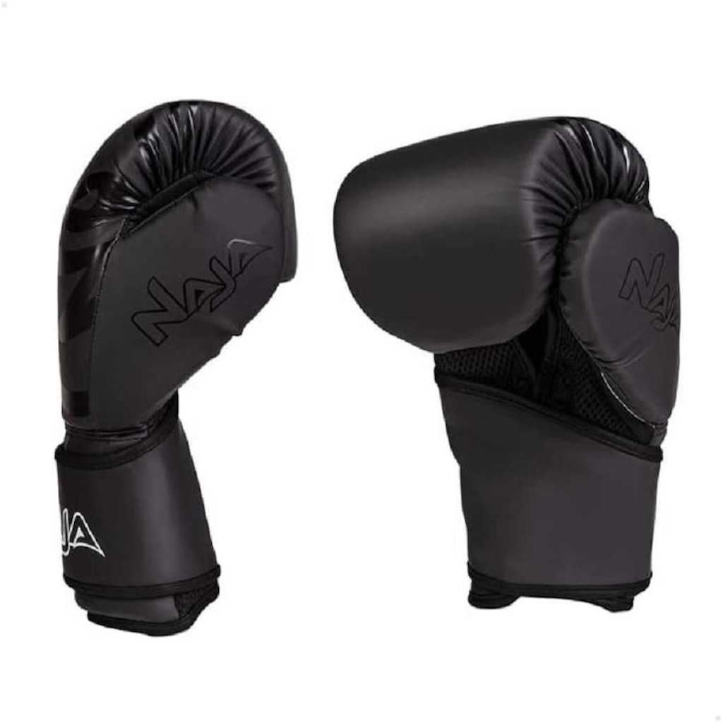 Imagem 2 do produto Kit de Boxe Naja: Bandagem + Protetor Bucal + Luvas de Boxe Black - 10 OZ - Adulto