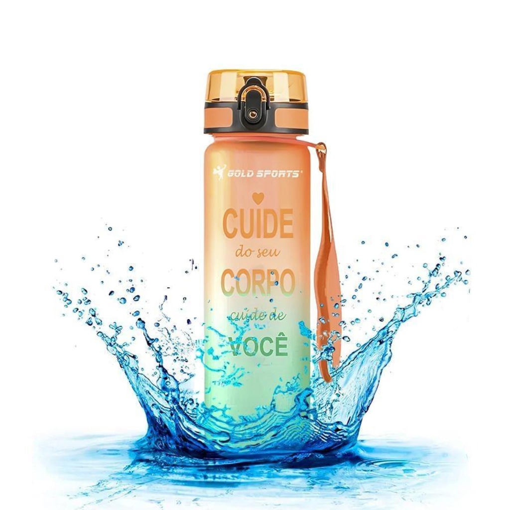 Imagem 2 do produto Garrafa Squeeze Gold Sports All Day Siliconada com Filtro - 1Litro