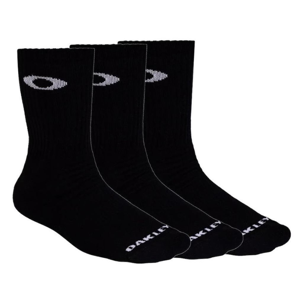 Kit de Meias Cano Longo Oakley Essential Crew Sock com 3 Pares - Adulto
