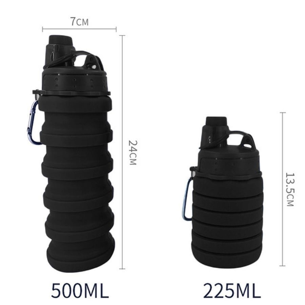 Imagem 2 do produto Garrafa Gold Sports Silicone Walk Retrátil Dobrável Portátil - 500ml
