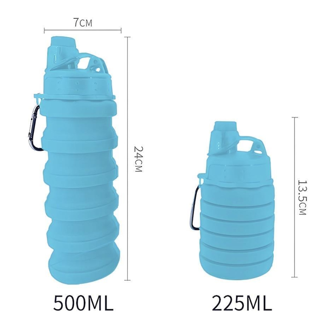 Imagem 2 do produto Garrafa Gold Sports Silicone Walk Retrátil Dobrável Portátil - 500ml
