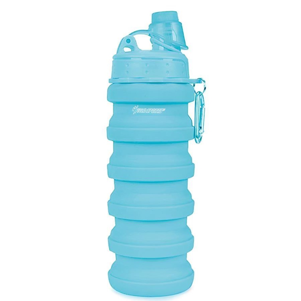 Garrafa Gold Sports Silicone Walk Retrátil Dobrável Portátil - 500ml