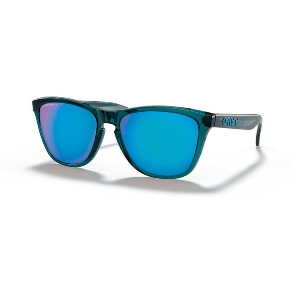 Óculos de Sol Oakley Frogskins Polarizado Sapphire Prizm Cristal Black - Unissex