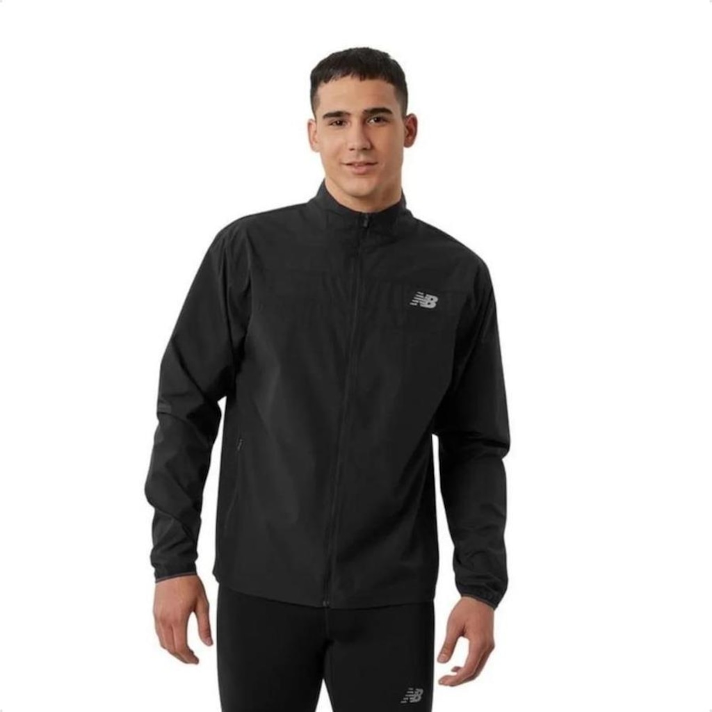 Jaqueta Corta Vento sem Capuz New Balance Windbreak - Masculina - Foto 1
