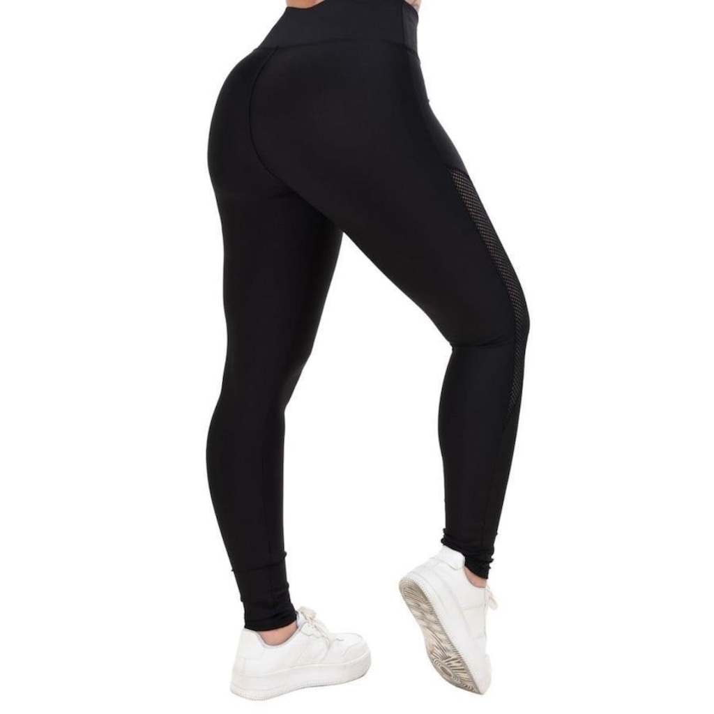Imagem 2 do produto Calça Arrastão Legging Belmento Detalhe Rede Academia Fitness Suplex - Feminina - 2 Unidades