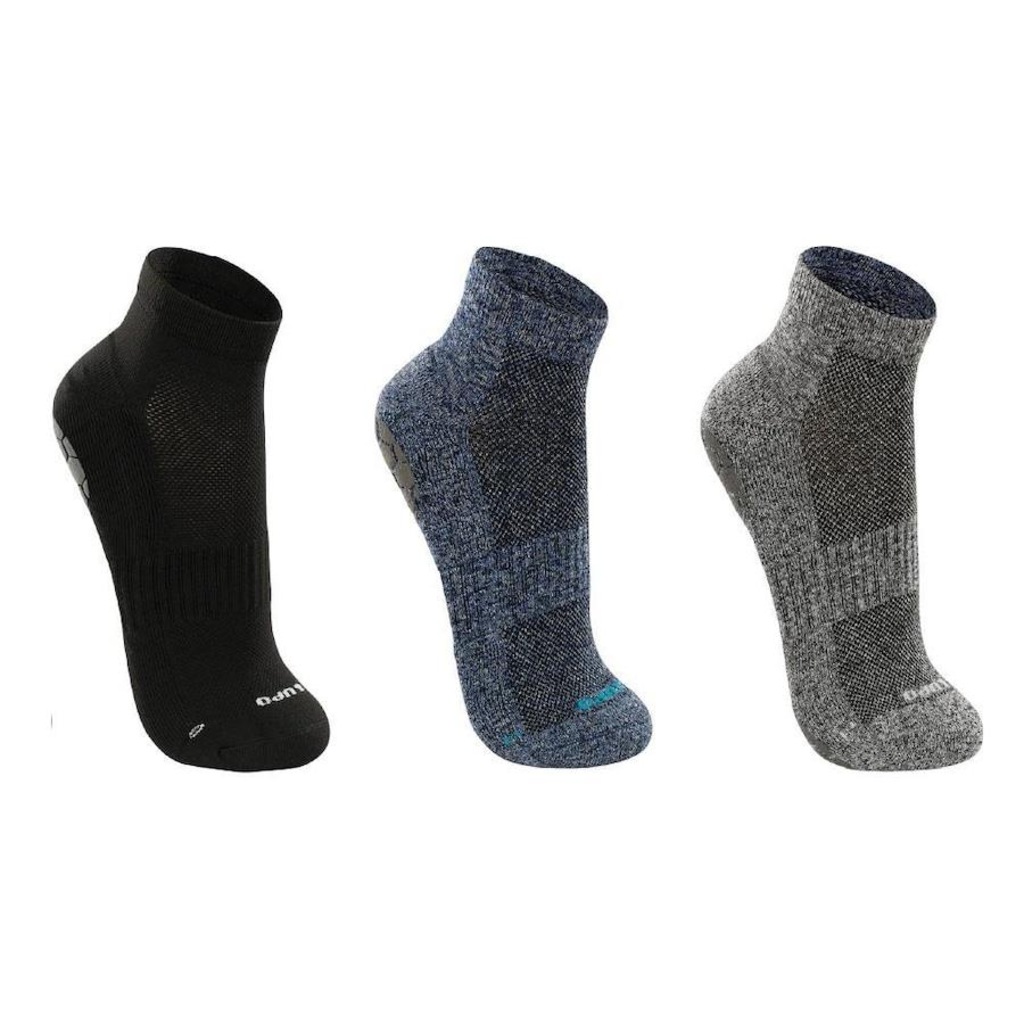 Kit Meia Sapatilha Pilates Lupo Antiderrapante - 3 Pares - Foto 1