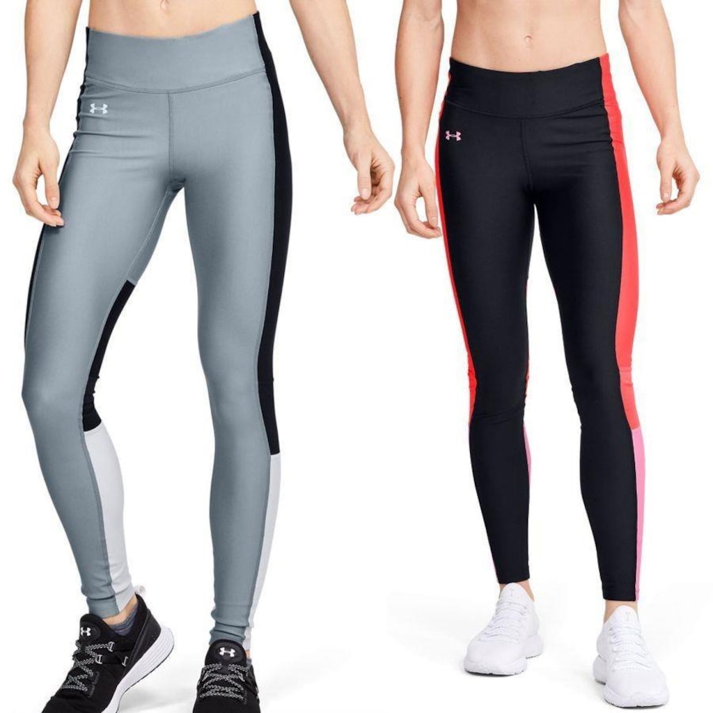 Kit Calças Legging Under Armour HeatGear Armour Perf Inset Graphic - Feminina
