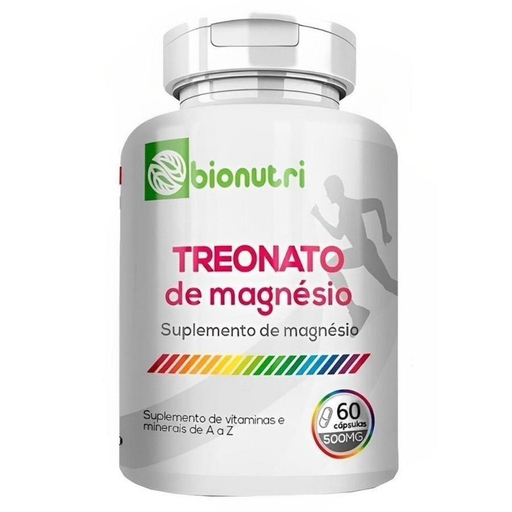 Treonato de Magnésio Bionutri 500mg - 60 cápsulas - Foto 1