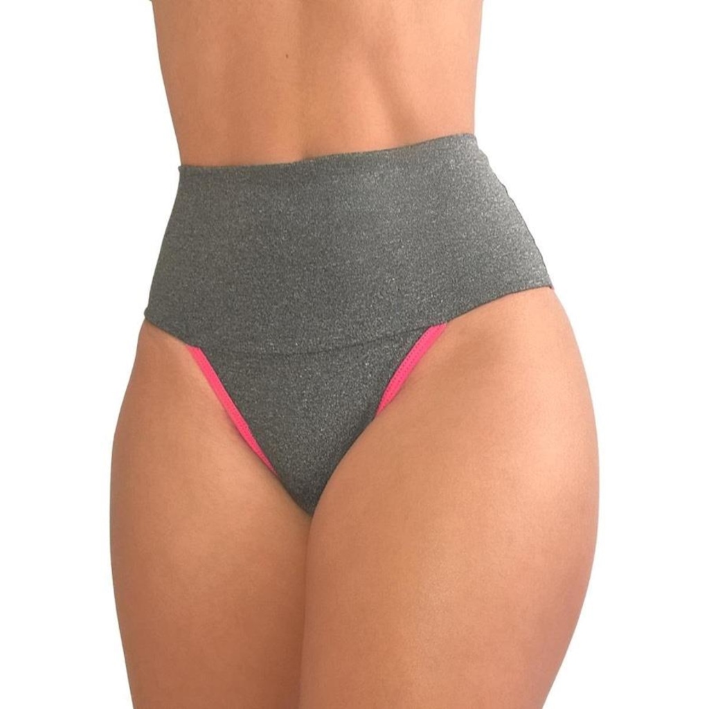 Kit Calcinha de Compressão Viére Cós Alto Duplo Modeladora Fitness - 8 unidades - Feminino - Foto 1