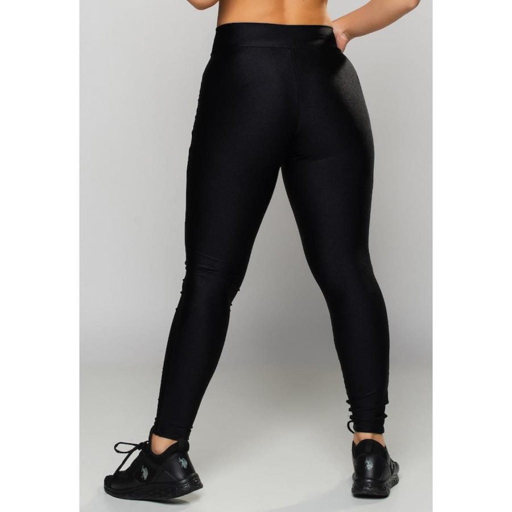 Imagem 2 do produto Calça Legging MVB Modas Poliamida Brilhosa Cintura Alta - Feminina