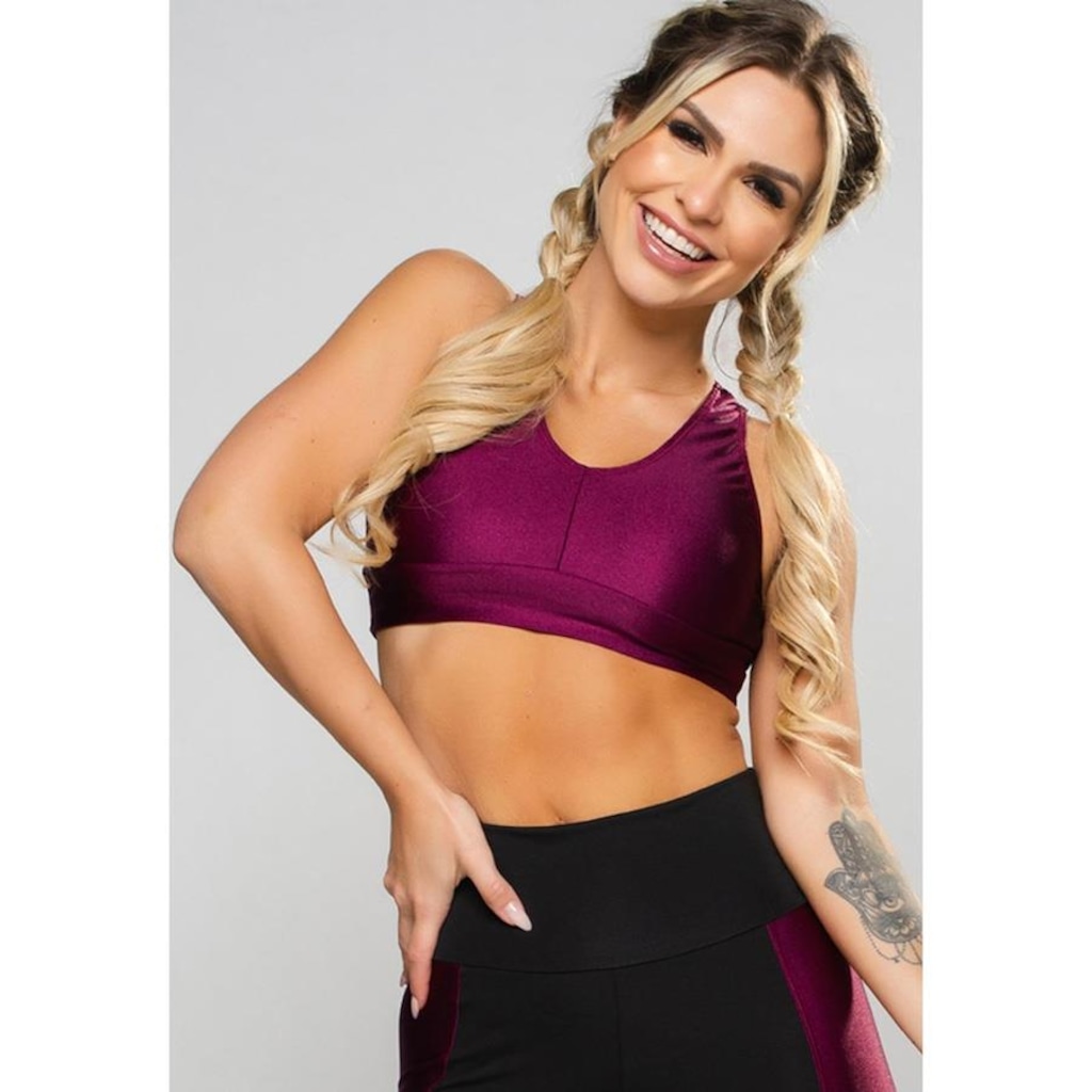 Imagem 2 do produto Top Fitness MVB Modas Nadador Poliamida Brilhosa - Feminino