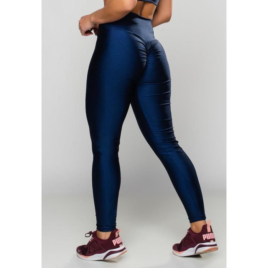 Imagem 2 do produto Calça Legggig MVB Modas Empina Bumbum Brilhosa Cintura Alta - Feminina