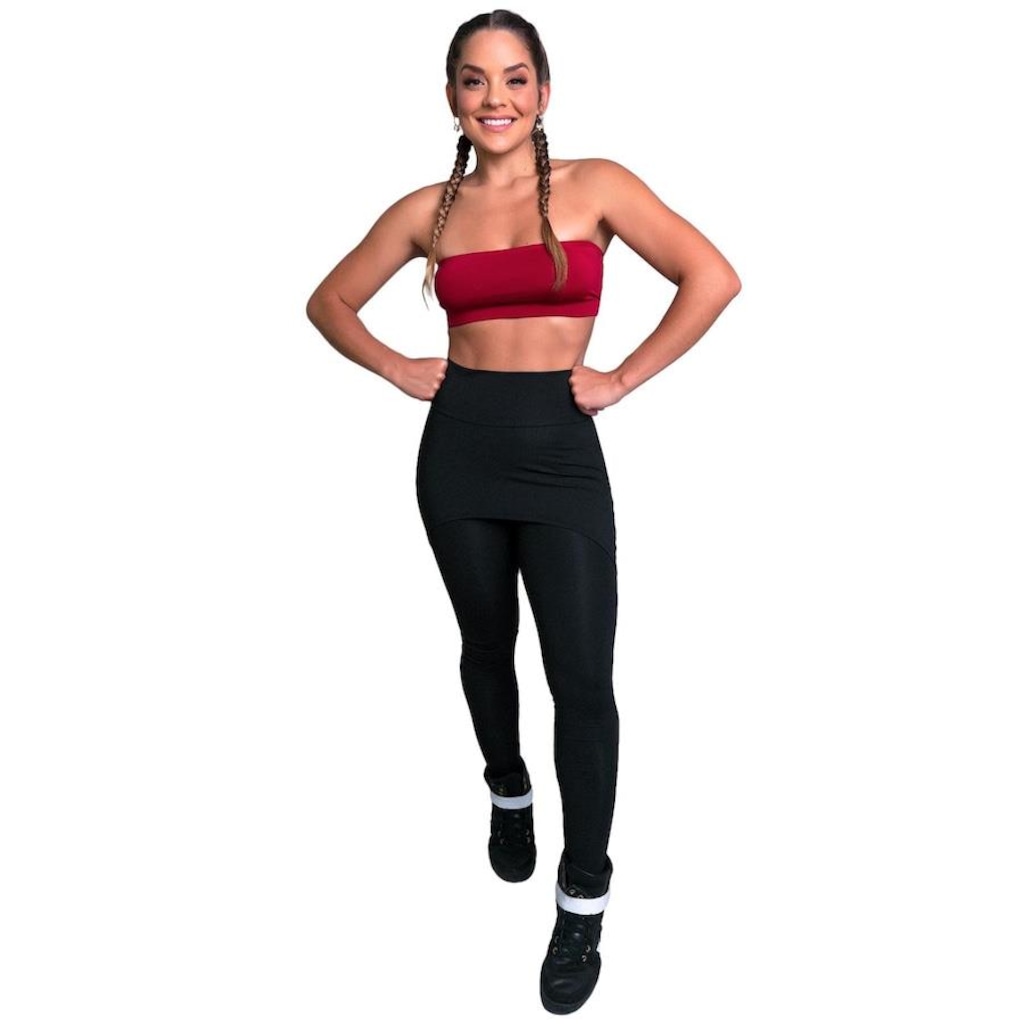 Imagem 3 do produto Calça Legging MVB Modas Suplex Saia Tapa Bumbum Estampada Cintura Alta - Feminina