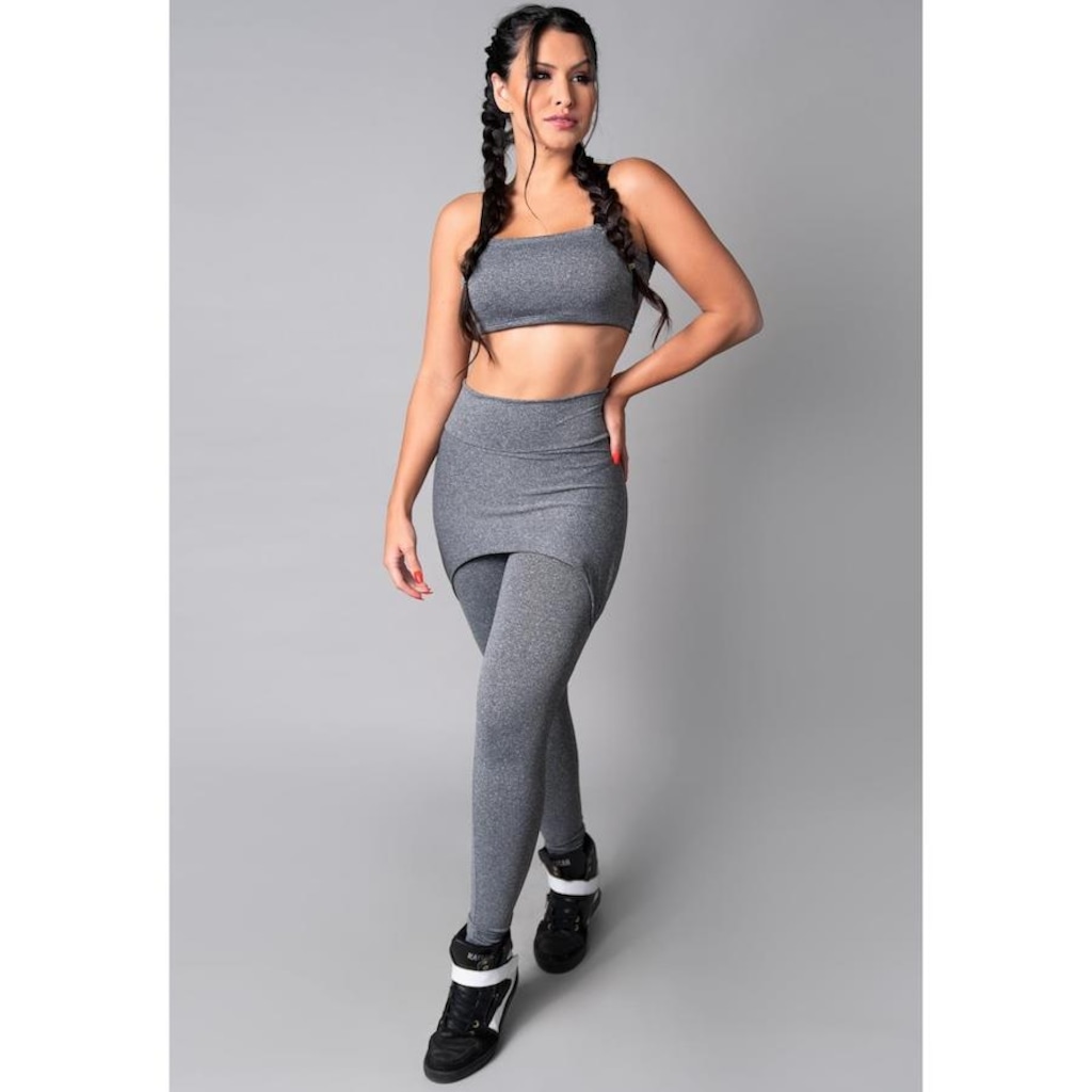 Imagem 3 do produto Calça Legging MVB Modas Suplex Saia Tapa Bumbum Estampada Cintura Alta - Feminina
