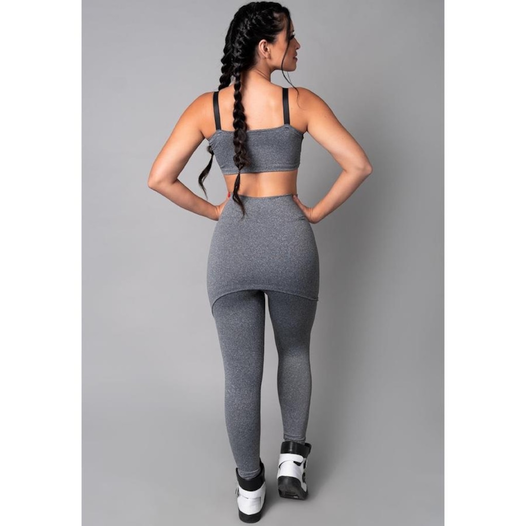 Imagem 4 do produto Calça Legging MVB Modas Suplex Saia Tapa Bumbum Estampada Cintura Alta - Feminina