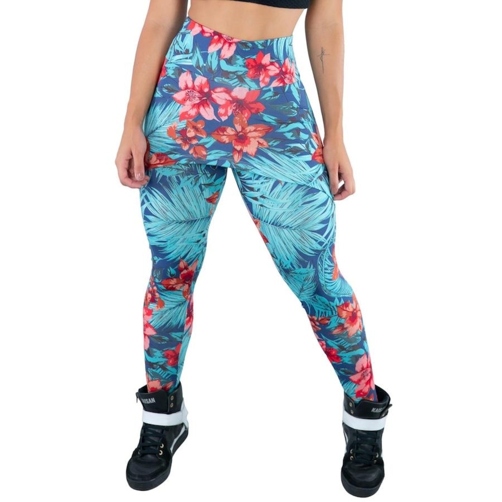 Calça Legging MVB Modas Suplex Saia Tapa Bumbum Estampada Cintura Alta - Feminina