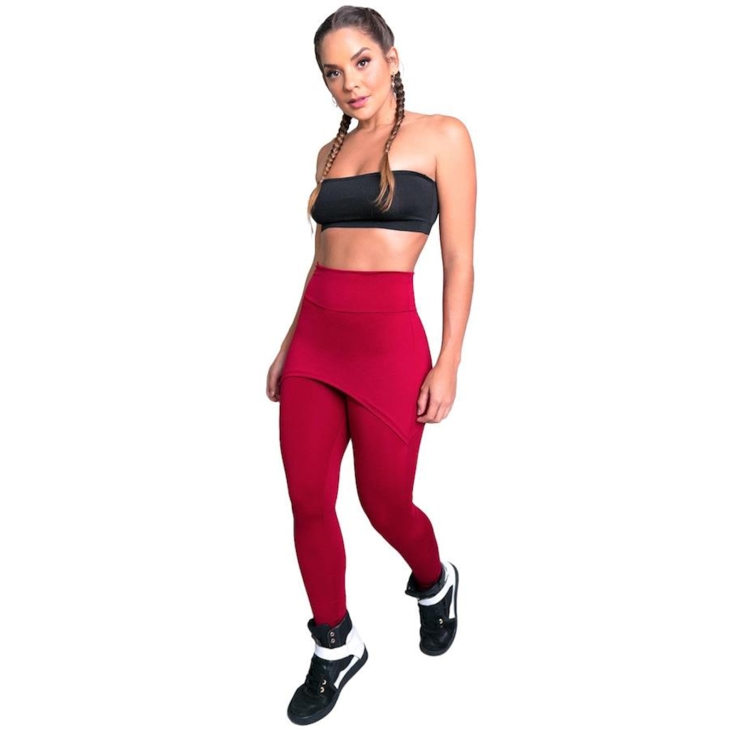 Imagem 3 do produto Calça Legging MVB Modas Suplex Saia Tapa Bumbum Estampada Cintura Alta - Feminina
