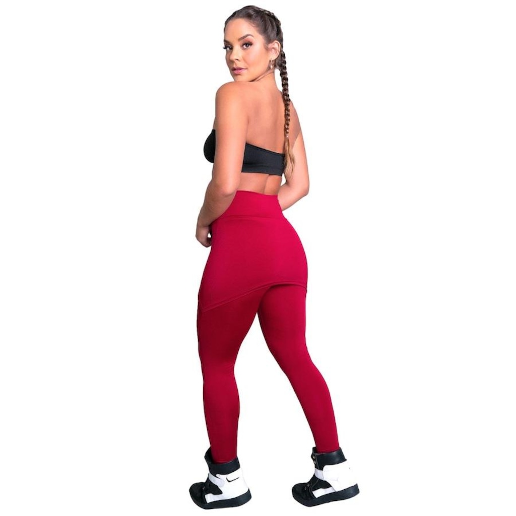 Imagem 4 do produto Calça Legging MVB Modas Suplex Saia Tapa Bumbum Estampada Cintura Alta - Feminina
