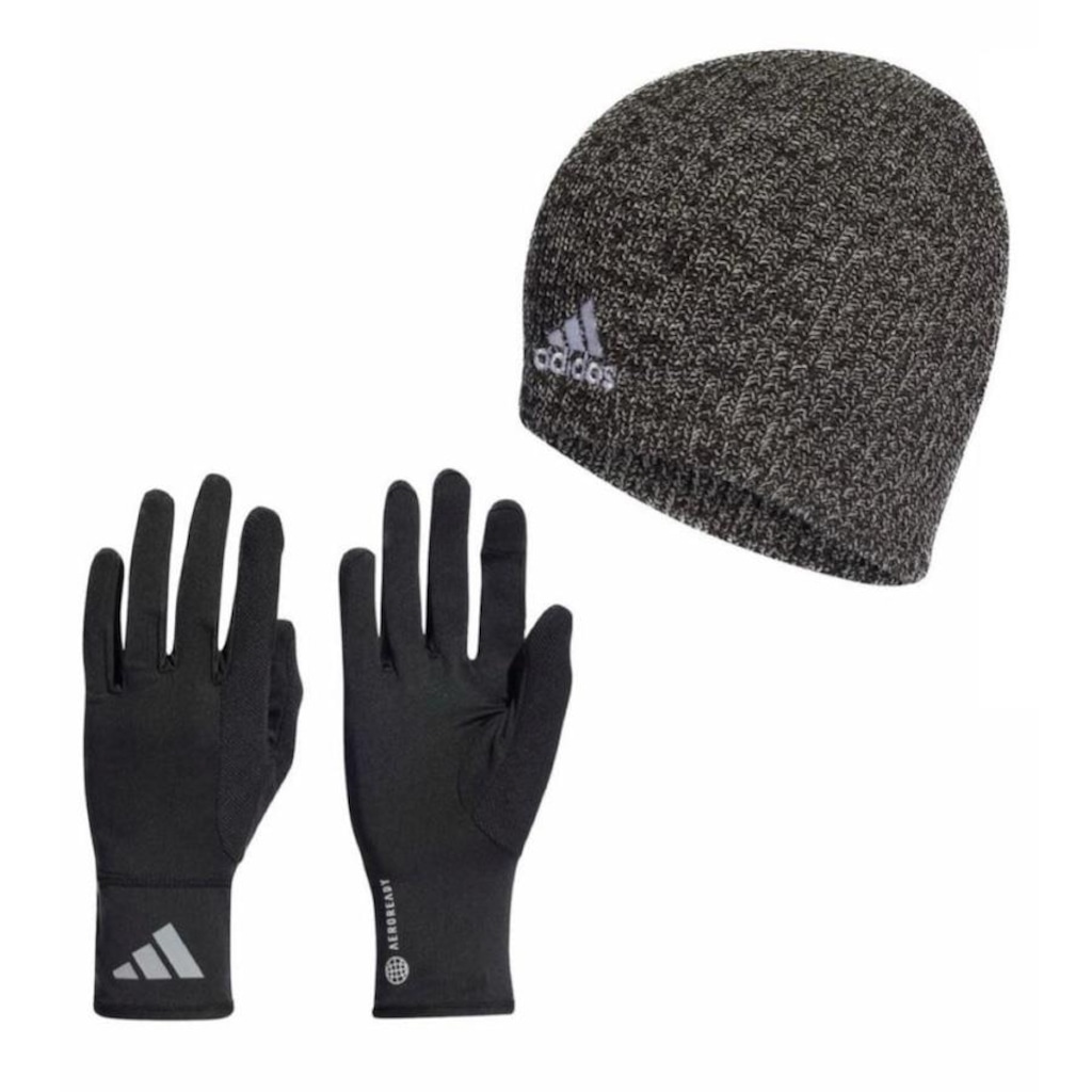 Kit Luvas + Gorro adidas para Frio Aeroready - Foto 1