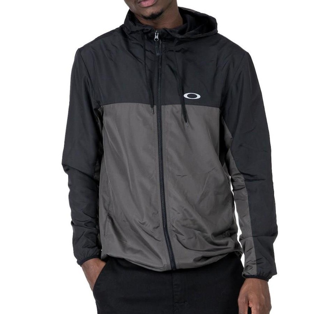 Jaqueta Corta Vento com Capuz Oakley Blocked - Masculina - Foto 1