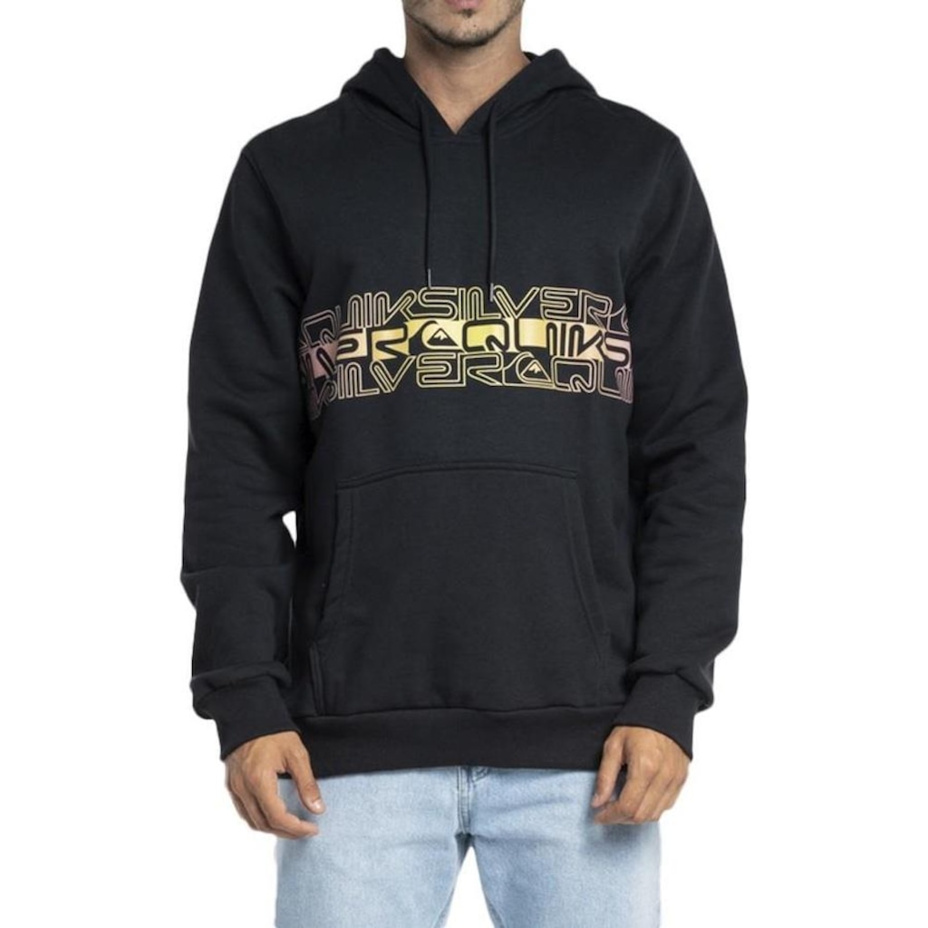 Blusão de Moletom com Capuz Quiksilver Word Block WT23 - Masculino