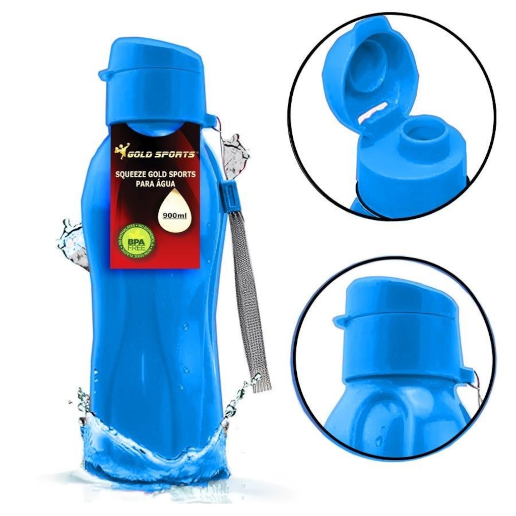 Imagem 2 do produto Garrafa Squeeze Gold Sports Resistente Special BPA Free - 900ml
