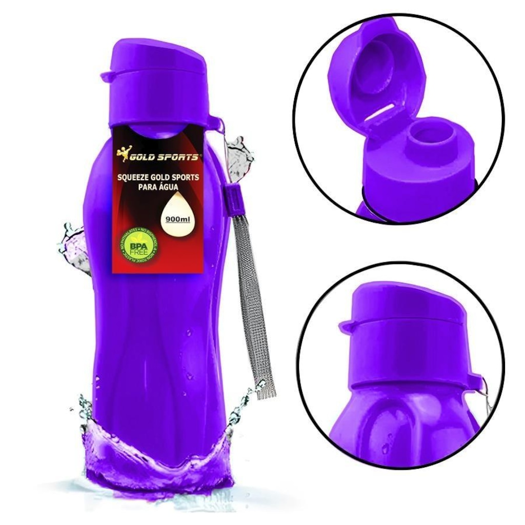 Imagem 2 do produto Garrafa Squeeze Gold Sports Resistente Special BPA Free - 900ml