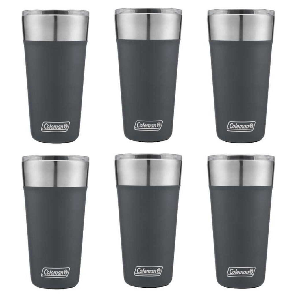 Kit de Copos Térmico Coleman com Tampa - 600ml - 6 Unds Azul