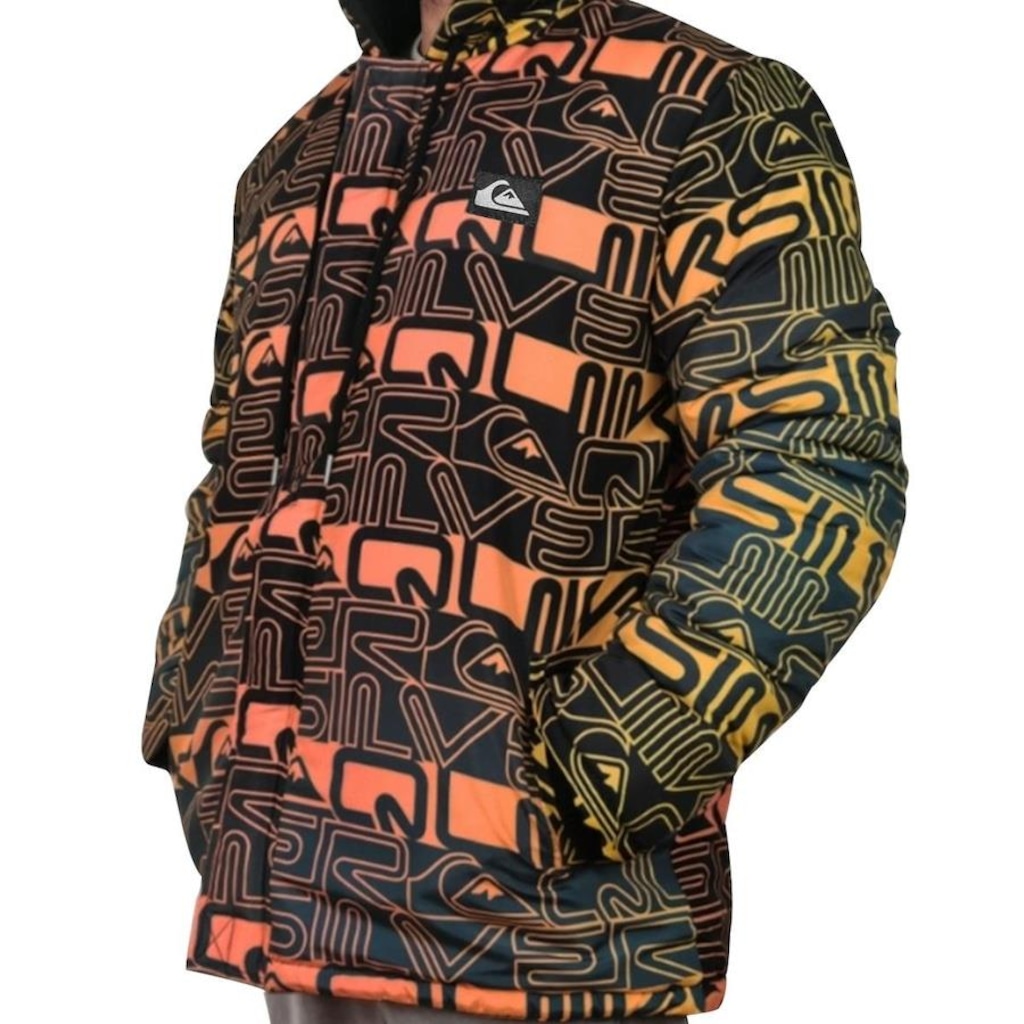Imagem 4 do produto Jaqueta com Capuz Quiksilver Puff Word Block Full Print - Masculina