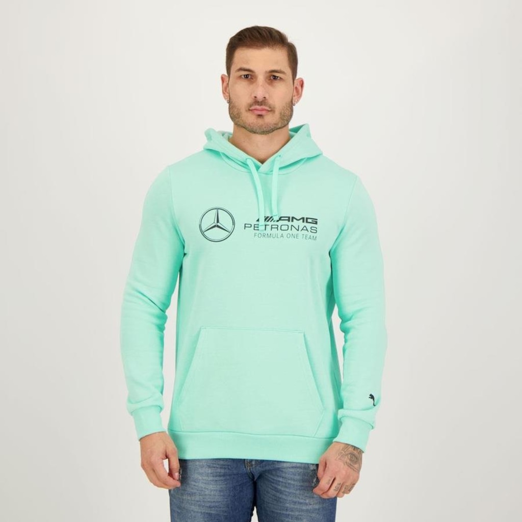 Blusão de Moletom com Capuz Puma Mercedes AMG Petronas MAPF1 Ess - Masculino - Foto 1