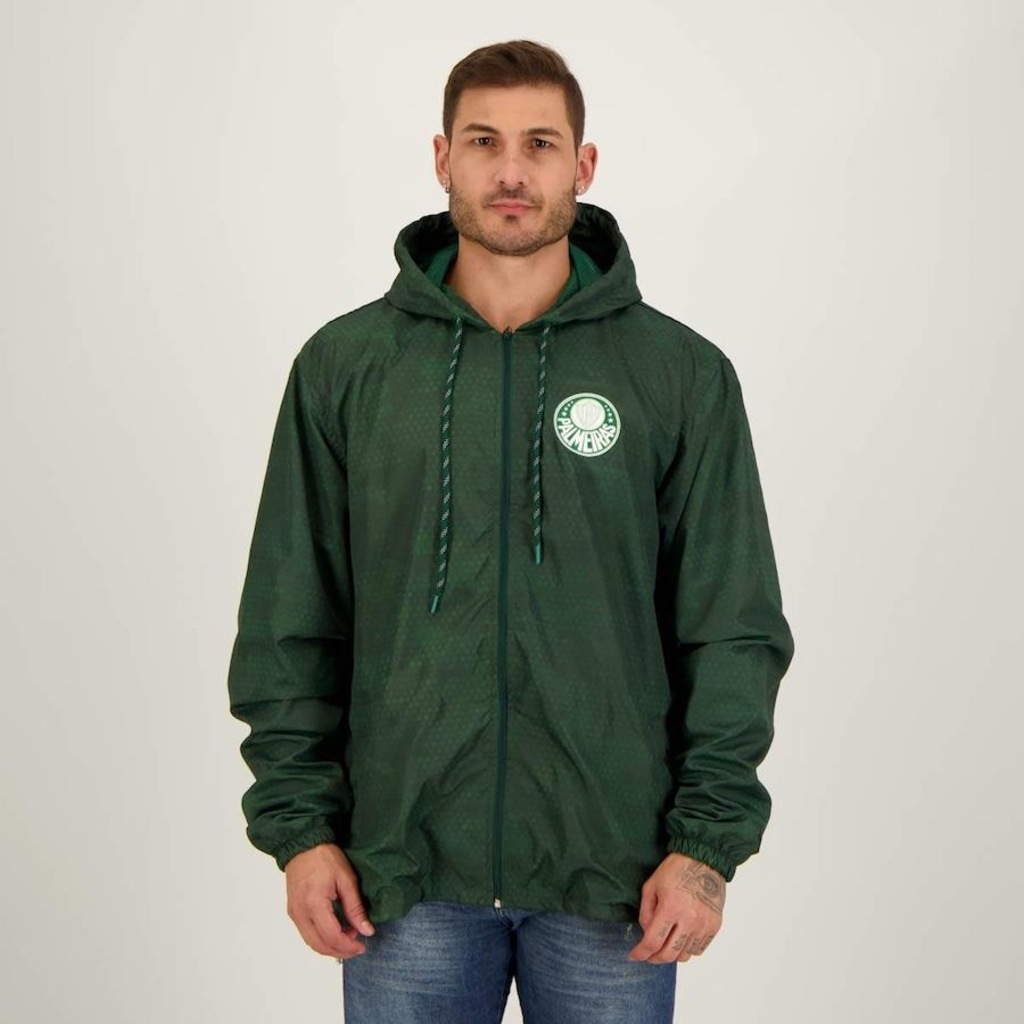 Jaqueta Corta Vento do Palmeiras com Capuz Tradição Futfanatics - Masculina - Foto 1