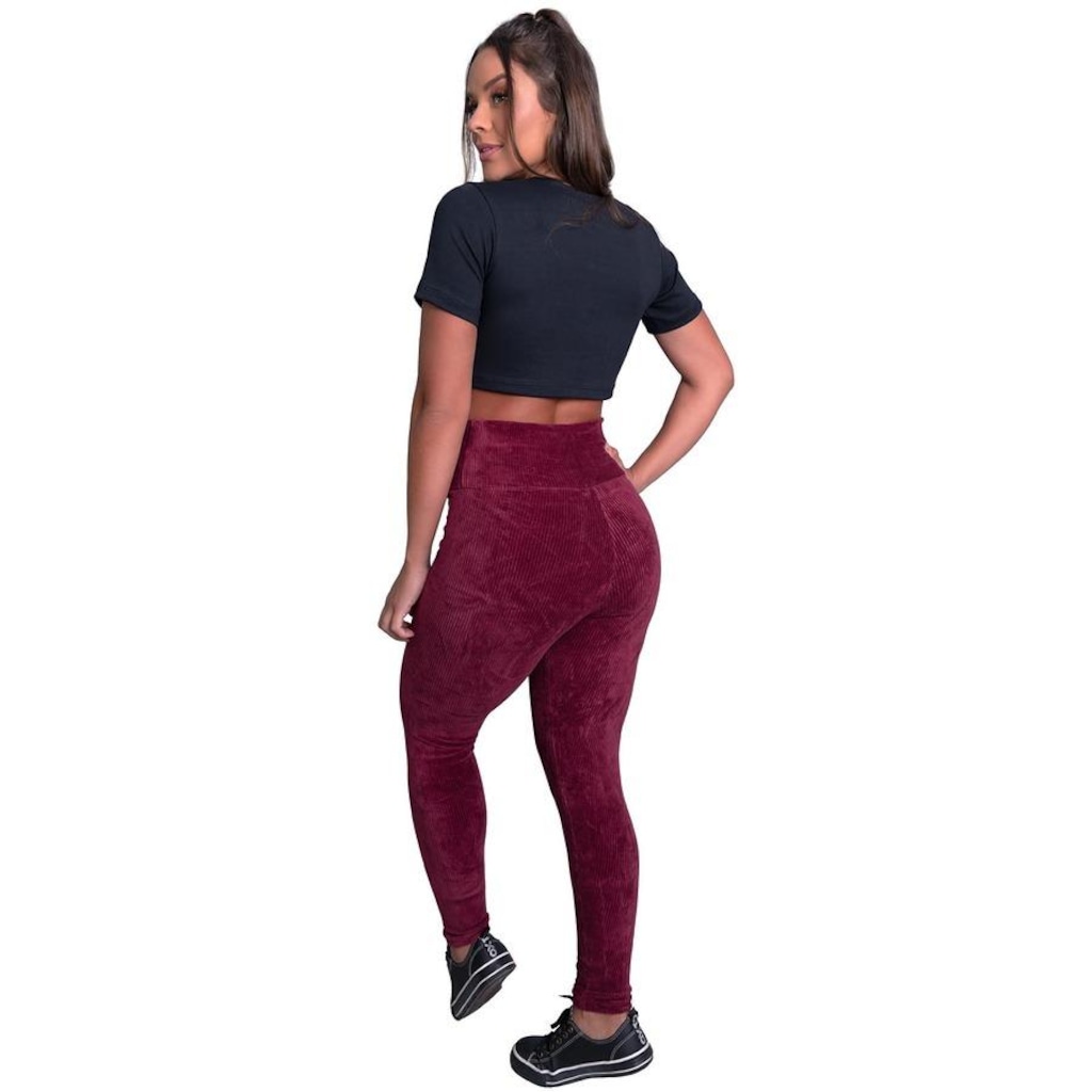 Imagem 4 do produto Calça Legging Mvb Modas Veludo Cotelê Cintura Alta - Feminina