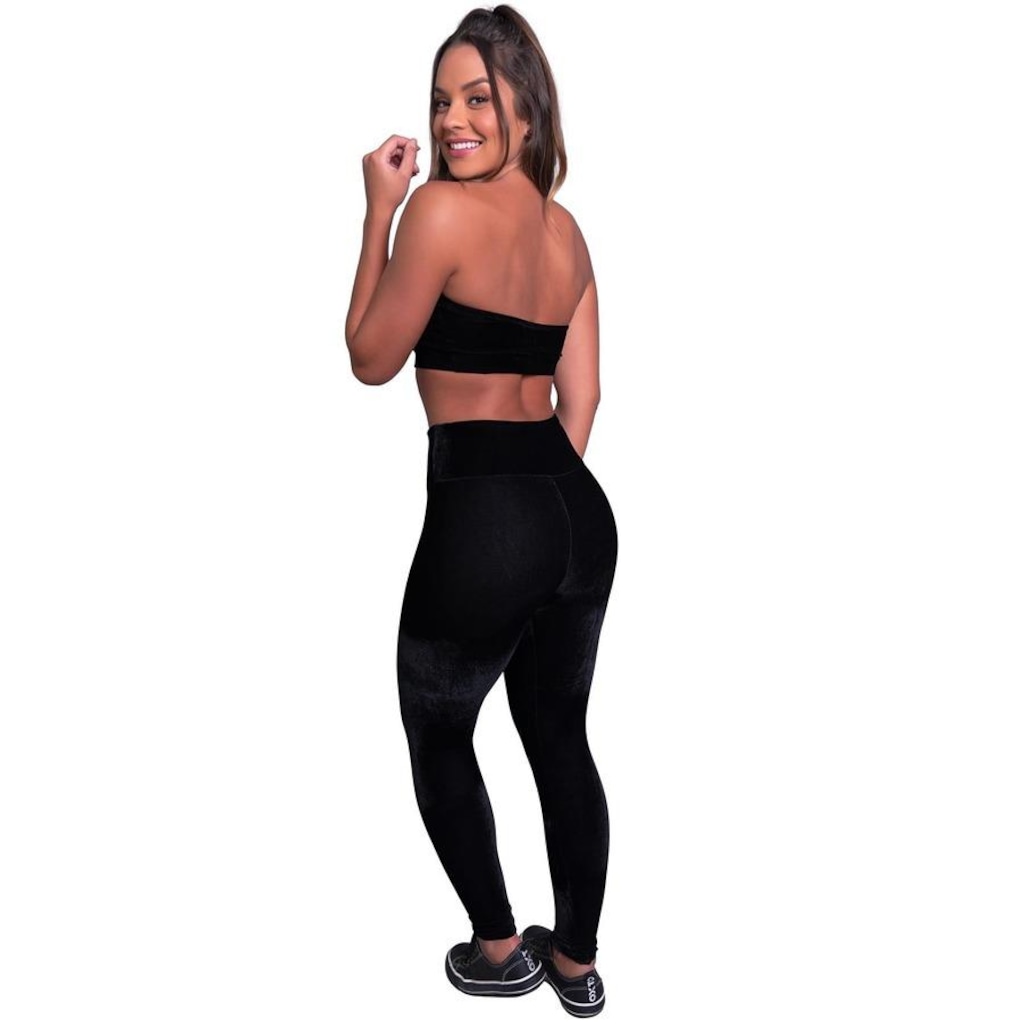 Imagem 4 do produto Calça Legging MVB Modas Veludo Molhado Cintura - Feminina